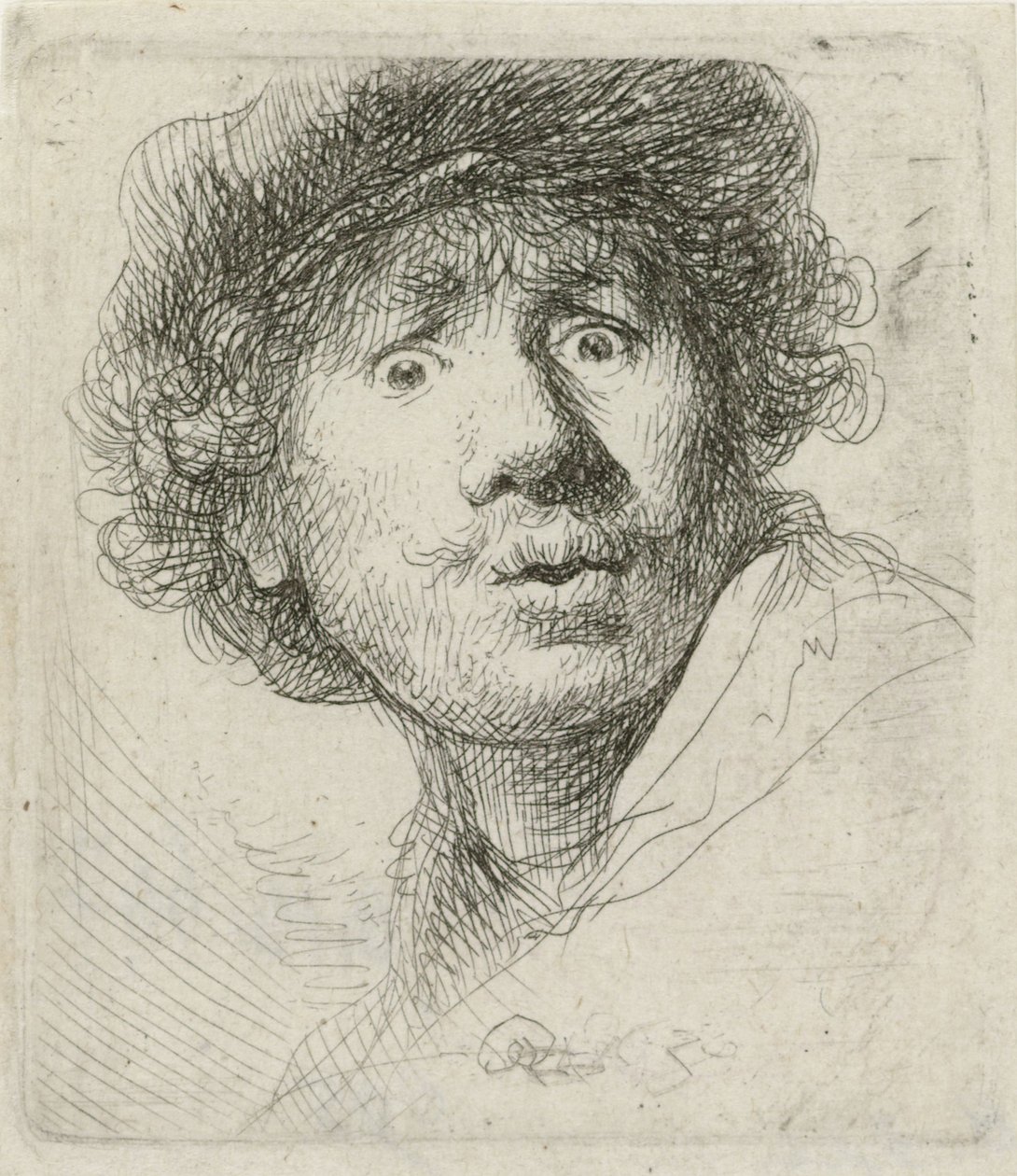 Bere ve iri gözlü otoportre, 1630 by Rembrandt van Rijn