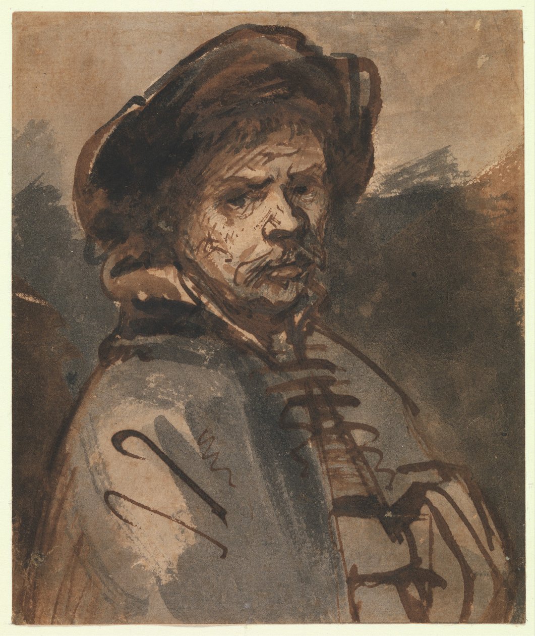 Otoportre, 1635-40 (kalem ve kahverengi mürekkep) by Rembrandt van Rijn