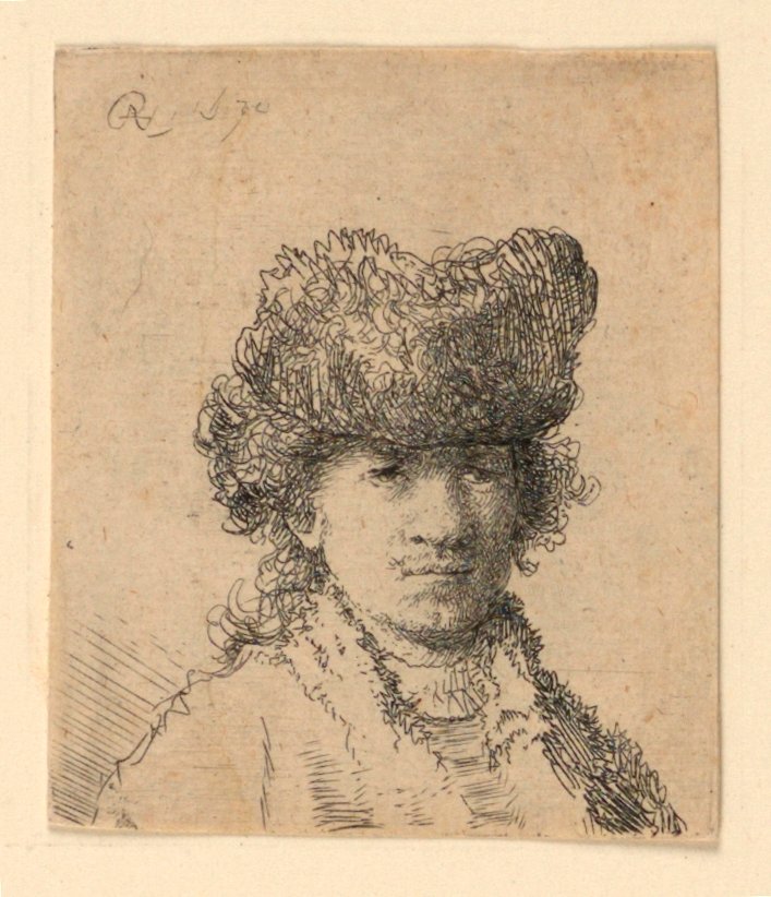 Kürk Şapkalı Otoportre: Göğüs by Rembrandt van Rijn