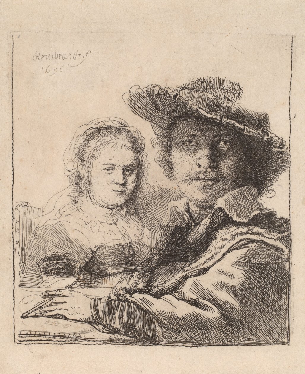 Saskia ile Otoportre, 1636 by Rembrandt van Rijn