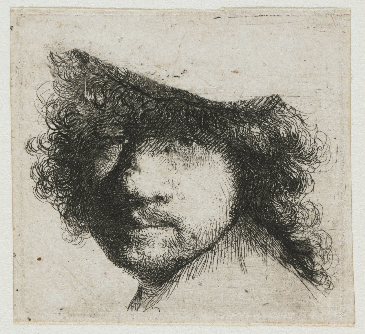 Çalışma sayfası: sanatçının başı by Rembrandt van Rijn
