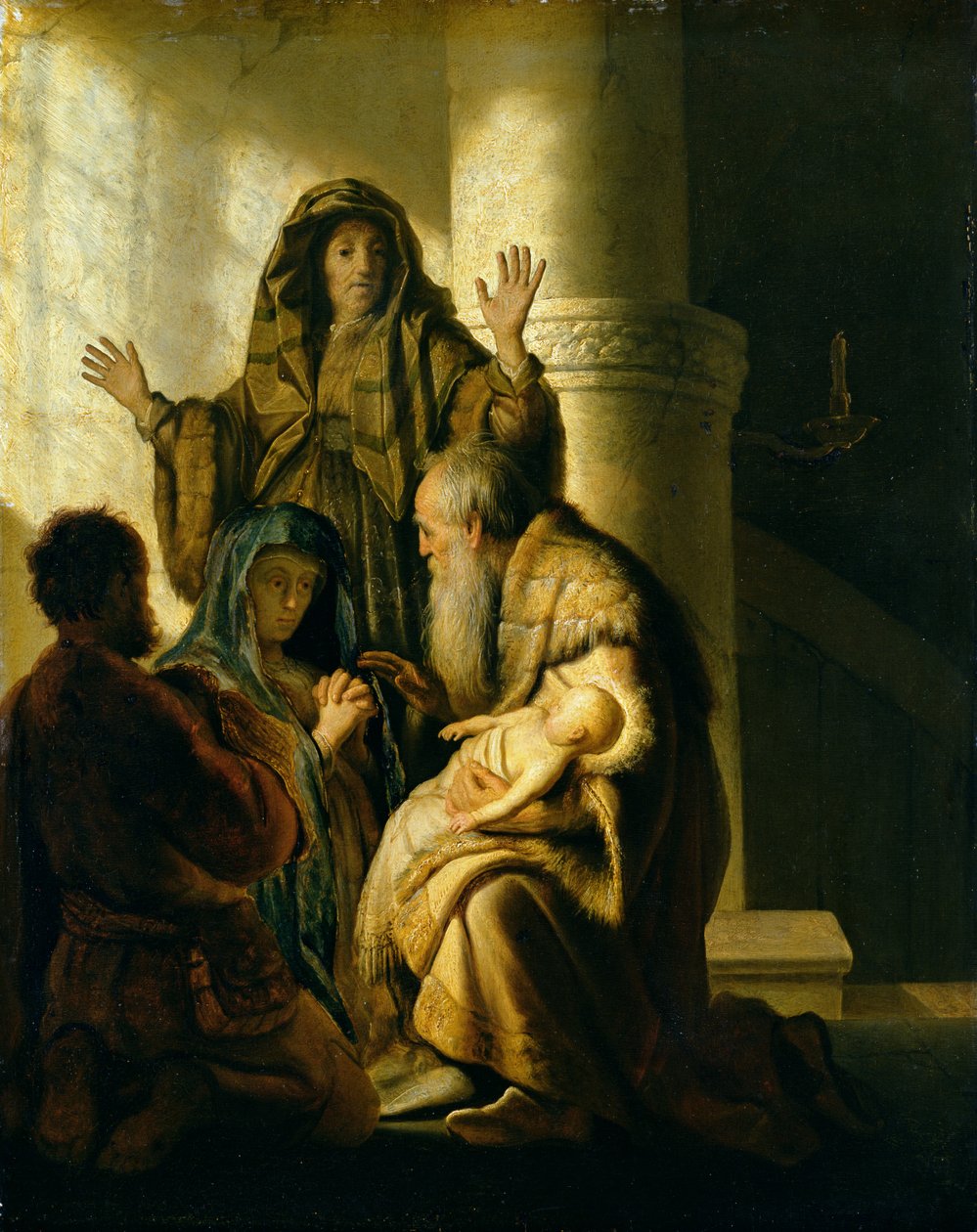 Tapınakta Simeon ve Hannah, c.1627 by Rembrandt van Rijn