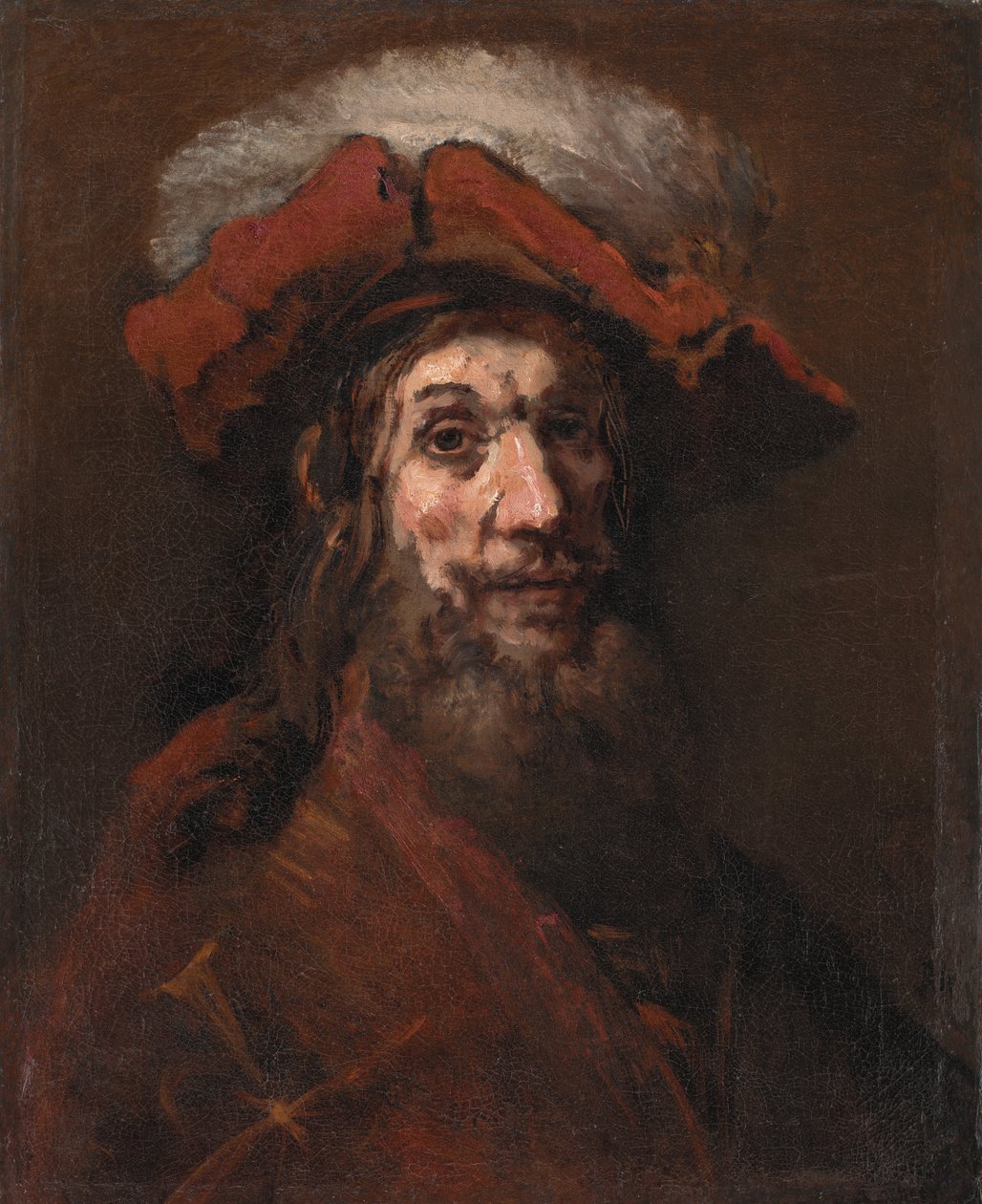 "Haçlı" olarak bilinen Şahinli Şövalye için eskiz by Rembrandt van Rijn