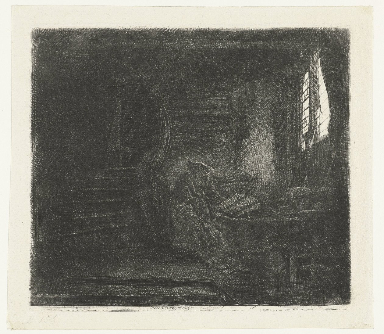 Karanlık bir odada St Jerome by Rembrandt van Rijn