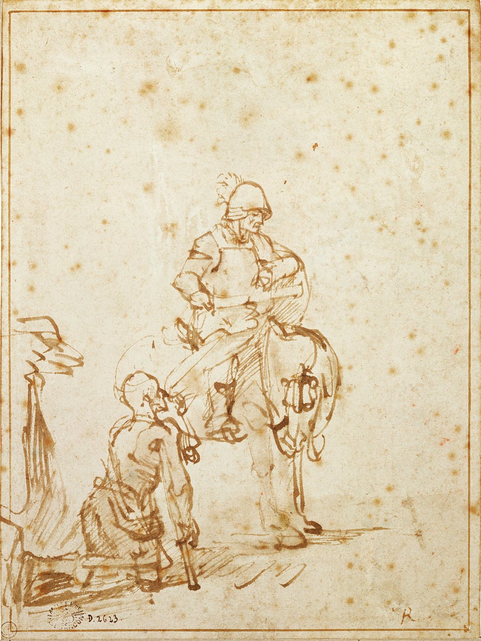 Aziz Martin ve Dilenci by Rembrandt van Rijn