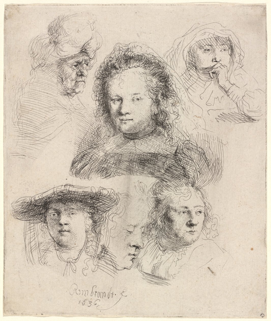 Saskia Başkanı ve Diğerlerinin Çalışmaları by Rembrandt van Rijn