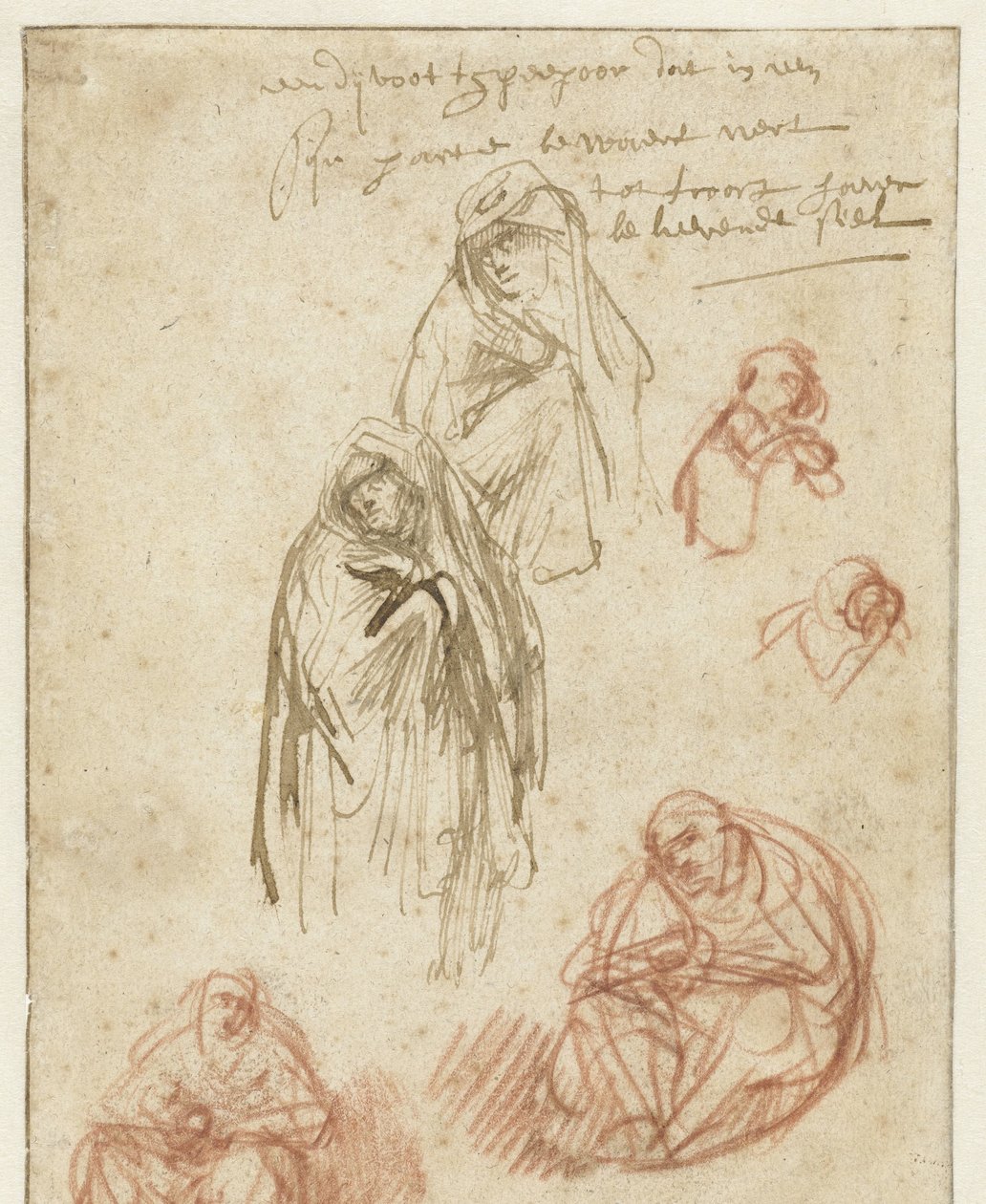 Yas Magdalen ve Bakire Çalışmaları by Rembrandt van Rijn