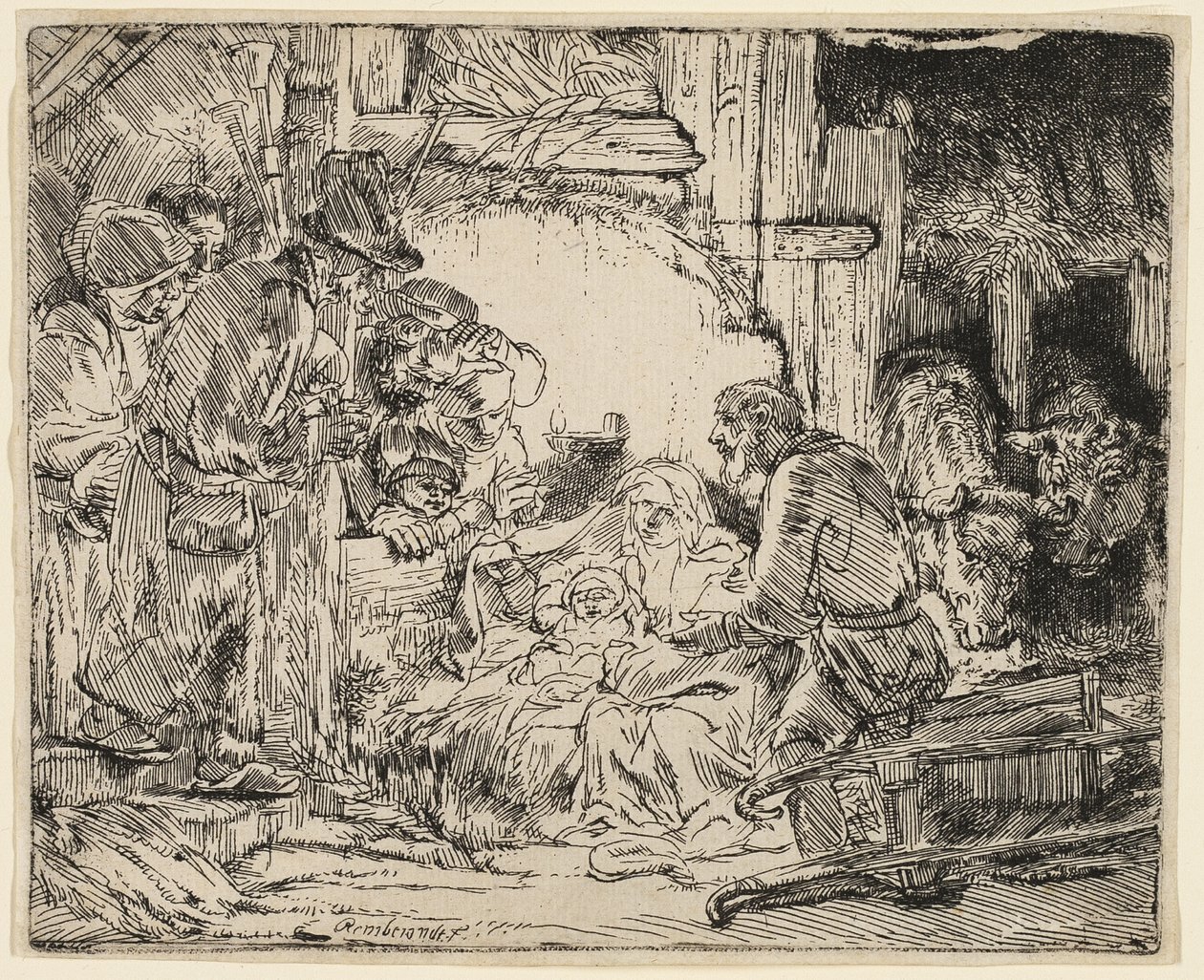 Çobanların Hayranlığı: Lamba ile by Rembrandt van Rijn