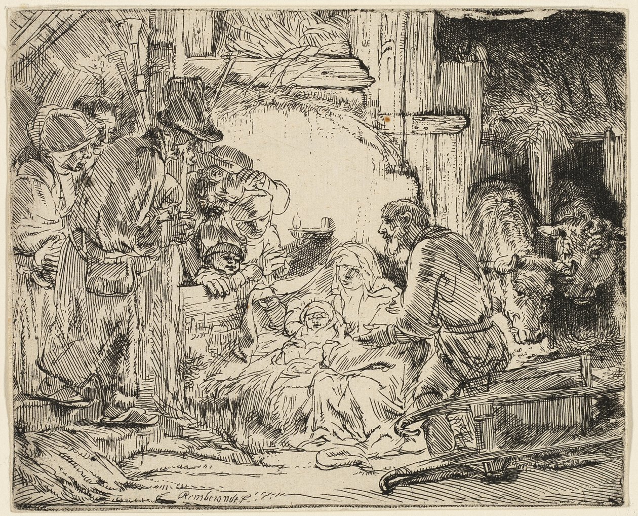 Çobanların Hayranlığı: Lamba ile by Rembrandt van Rijn
