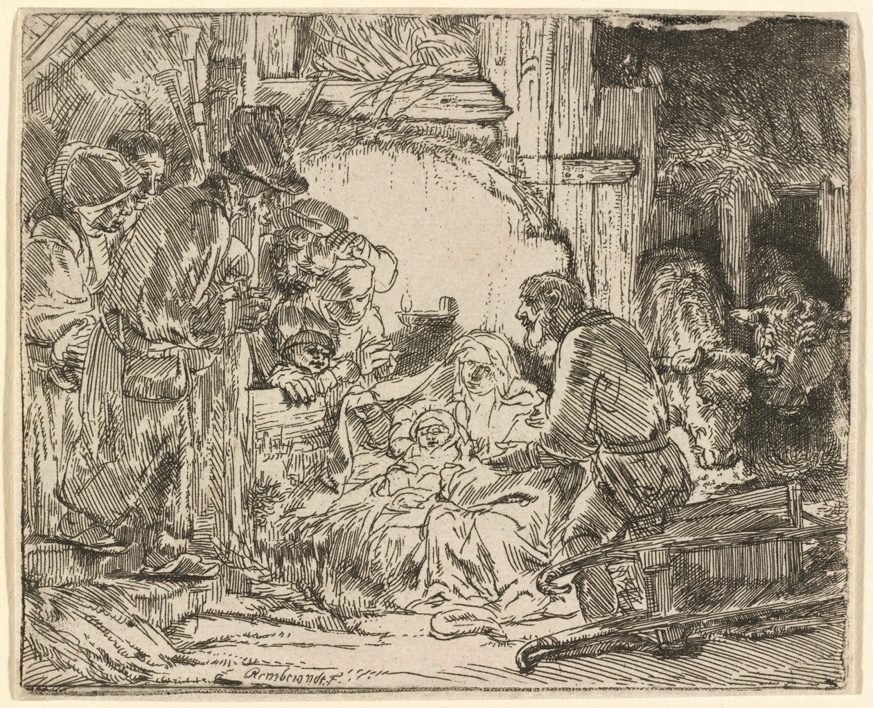 Çobanların Hayranlığı: Lamba ile by Rembrandt van Rijn