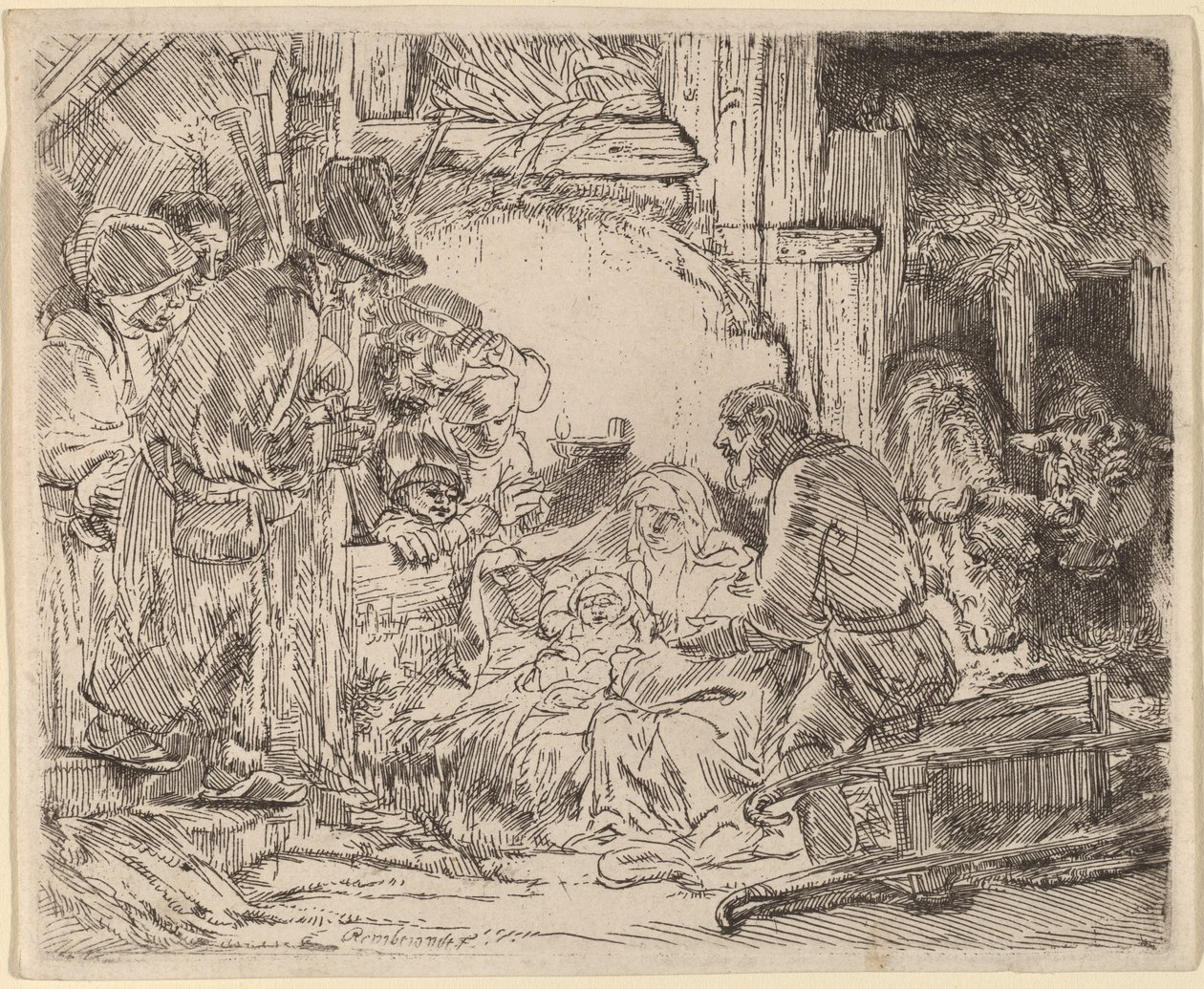 Çobanların Hayranlığı: Lamba ile by Rembrandt van Rijn