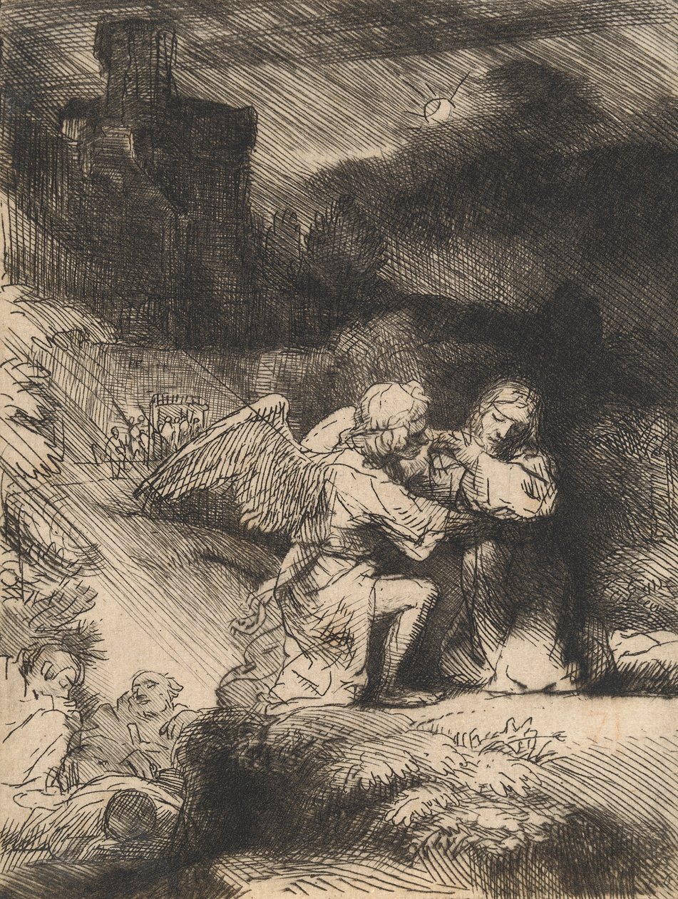 Bahçedeki Acı, c.1657 (aşındırma ve kuru nokta) by Rembrandt van Rijn
