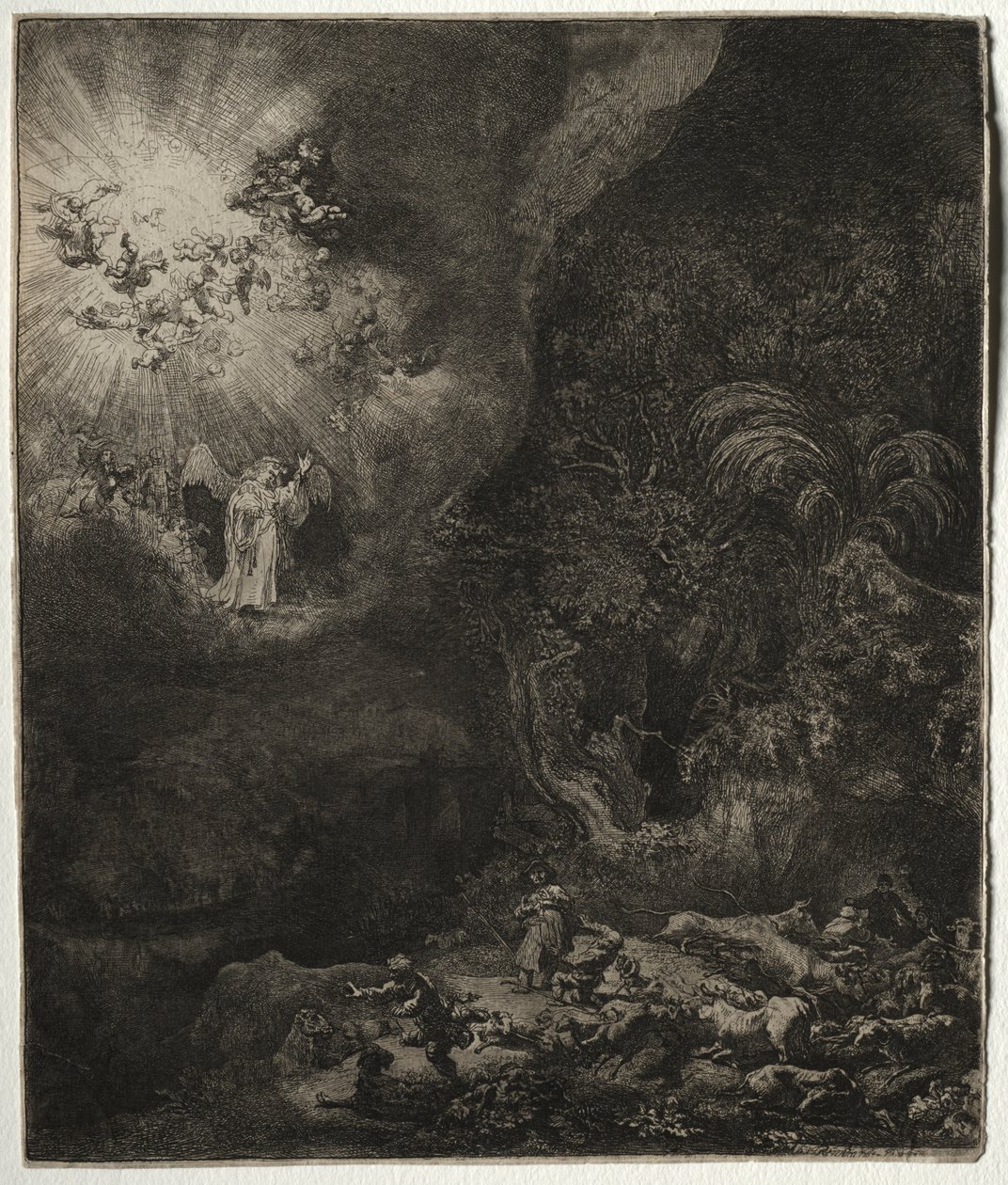 Çobanlara Görünen Melek by Rembrandt van Rijn