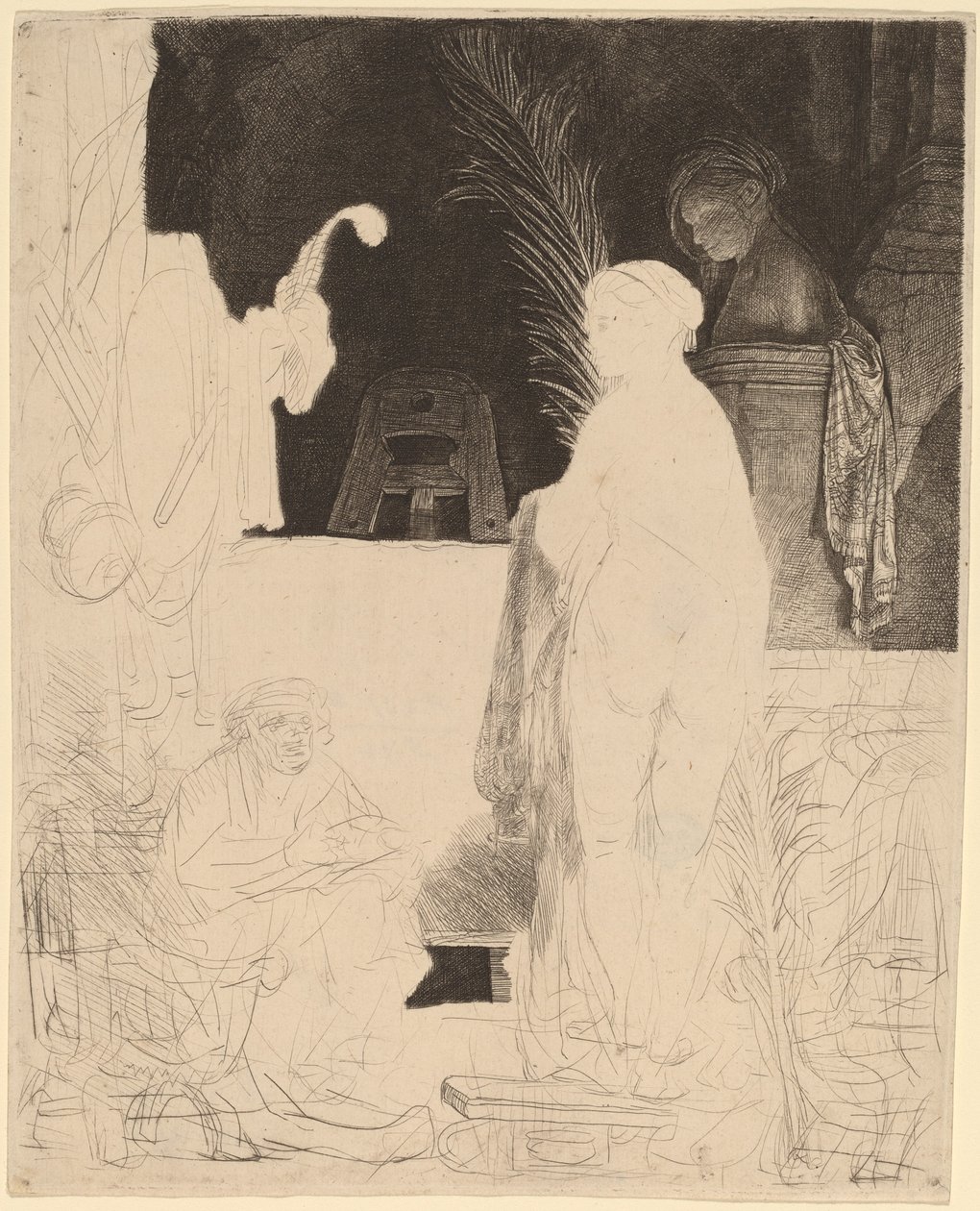 Modelden Çizim Yapan Sanatçı by Rembrandt van Rijn