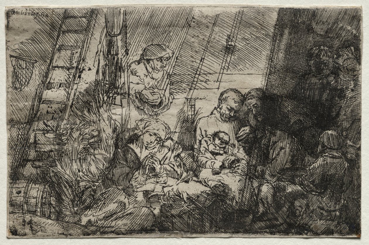 Ahırda Sünnet, 1654. by Rembrandt van Rijn