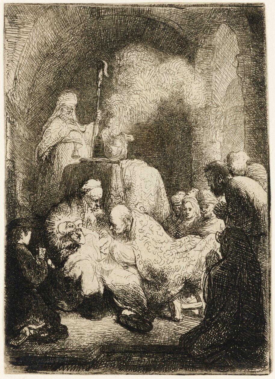 Sünnet: küçük tabak, 1630. by Rembrandt van Rijn