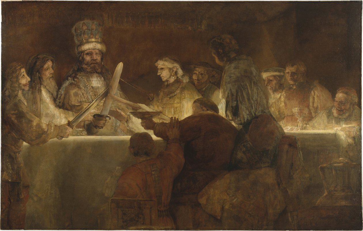 Claudius Civilis yönetimindeki Batavianların Komplosu, 1662 by Rembrandt van Rijn