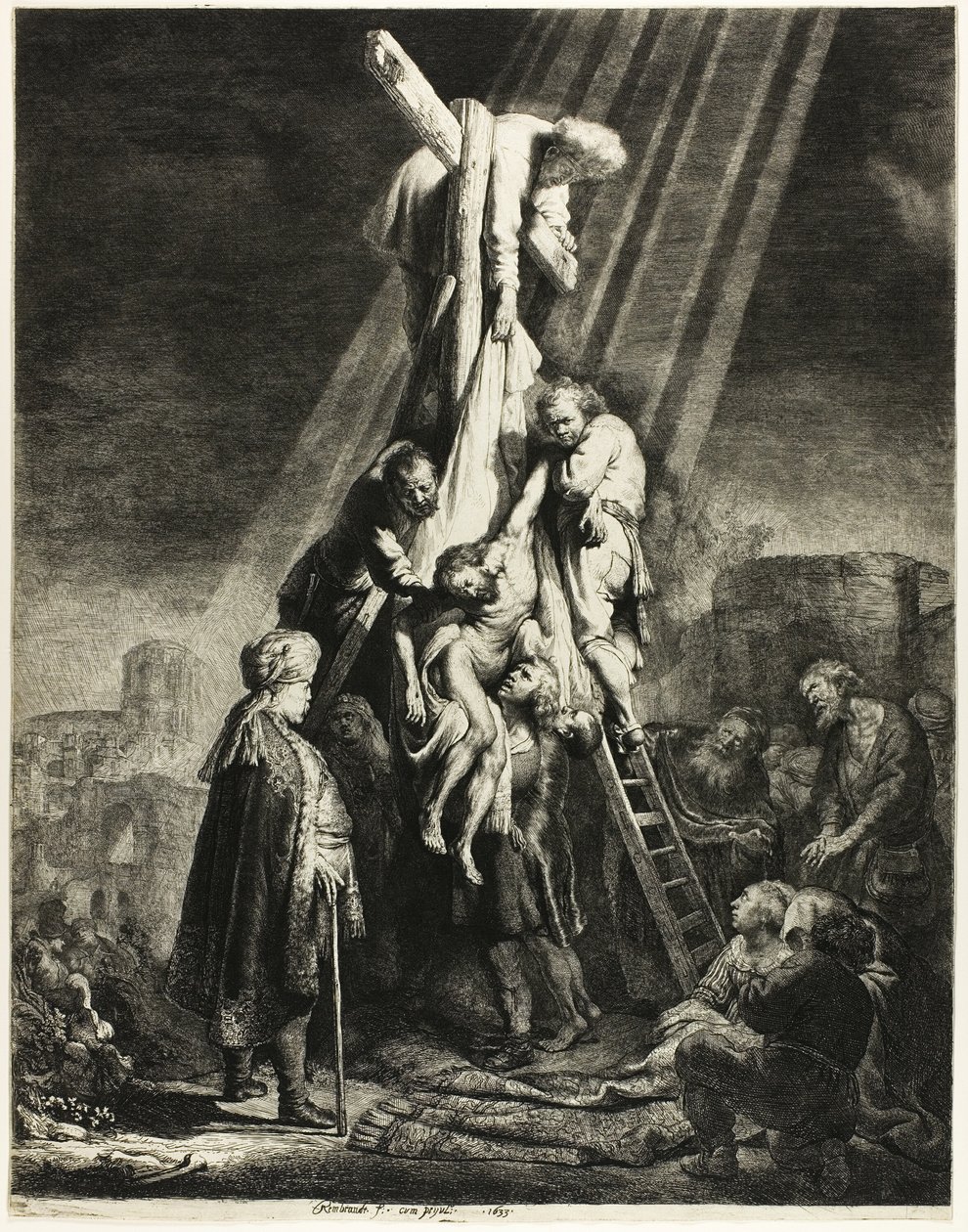 Haçtan İniş: İkinci Plaka by Rembrandt van Rijn