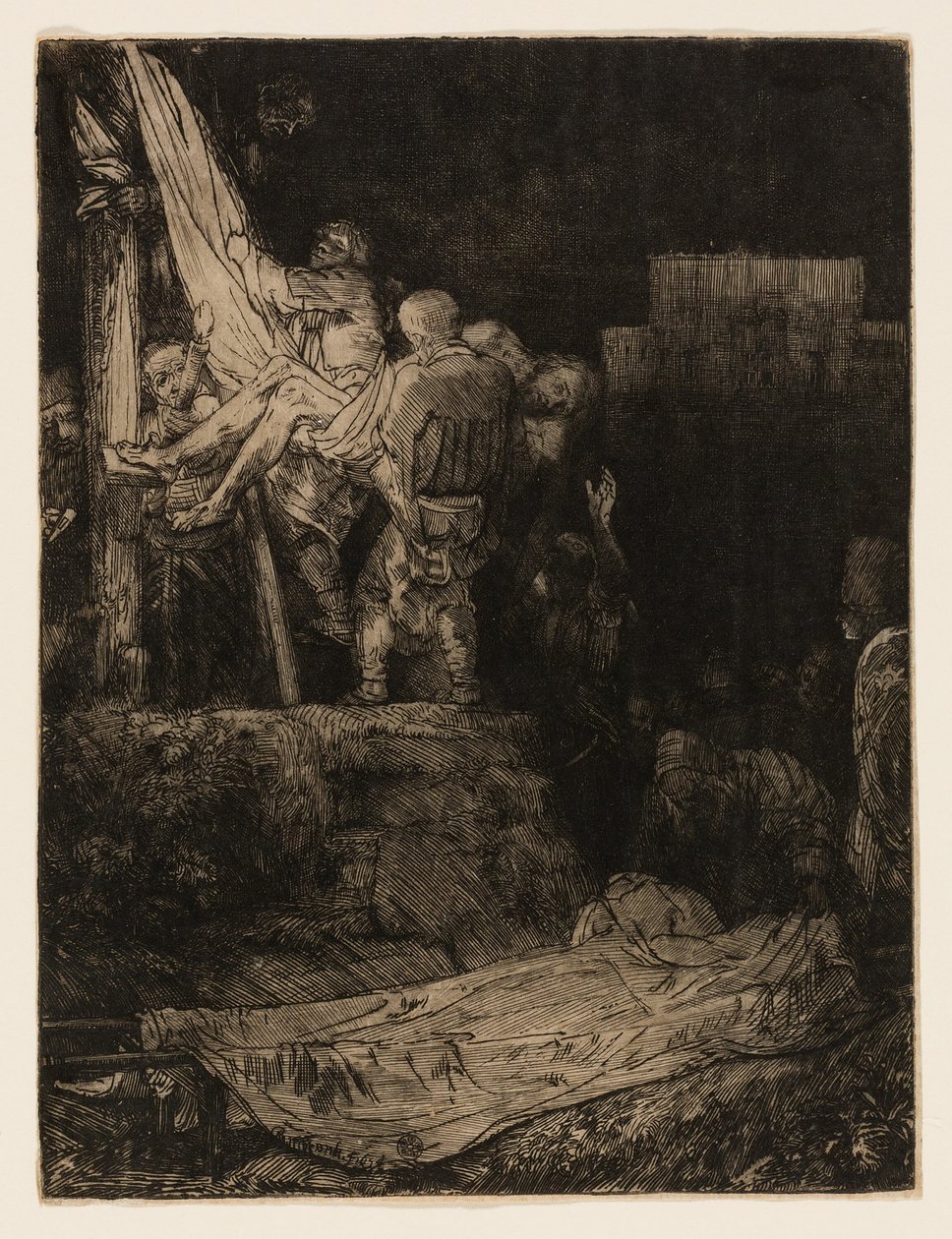 Torchlight ile Haçtan İniş by Rembrandt van Rijn