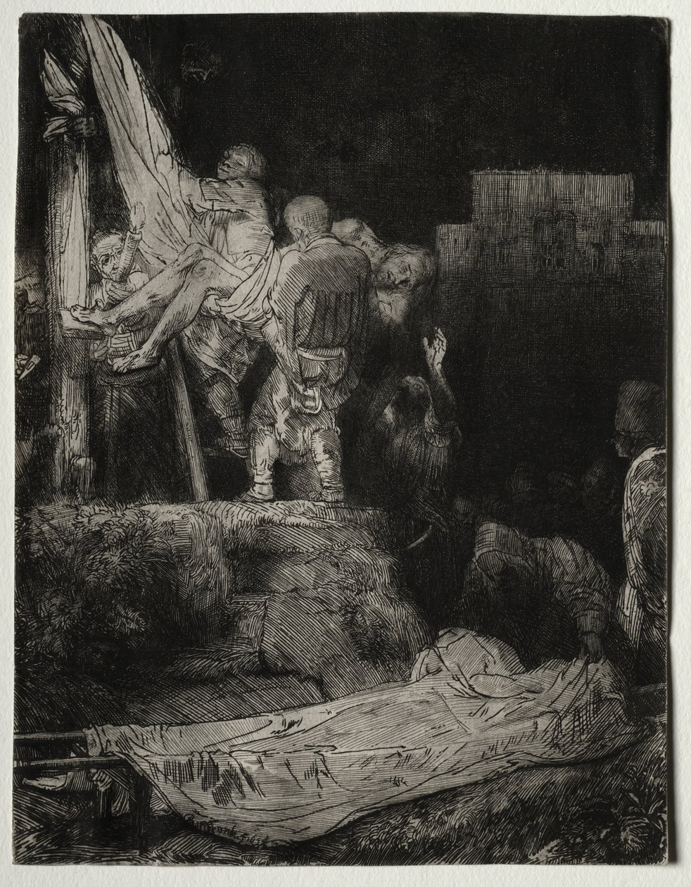 Torchlight ile Haçtan İniş by Rembrandt van Rijn