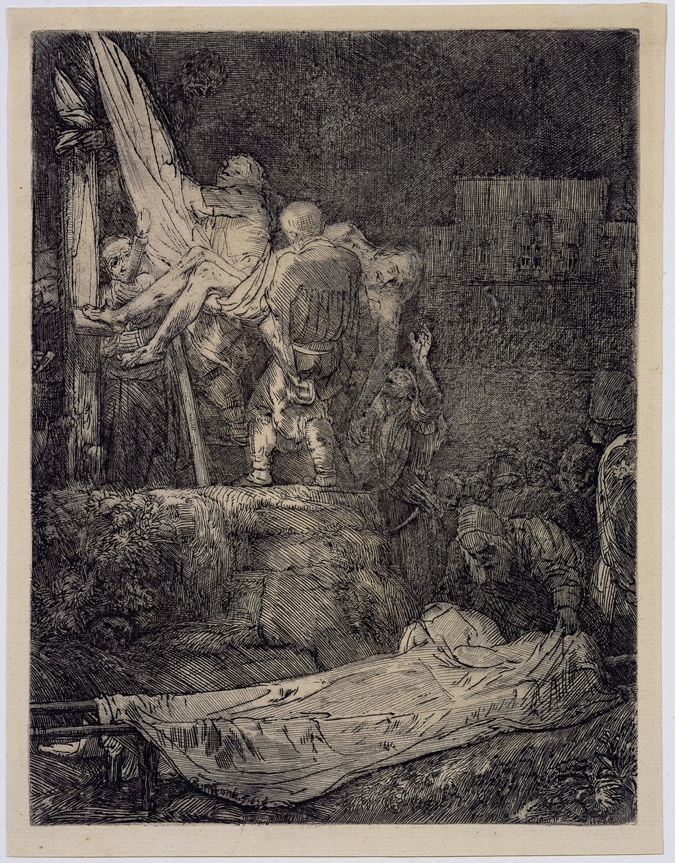 Torchlight ile Haçtan İniş by Rembrandt van Rijn