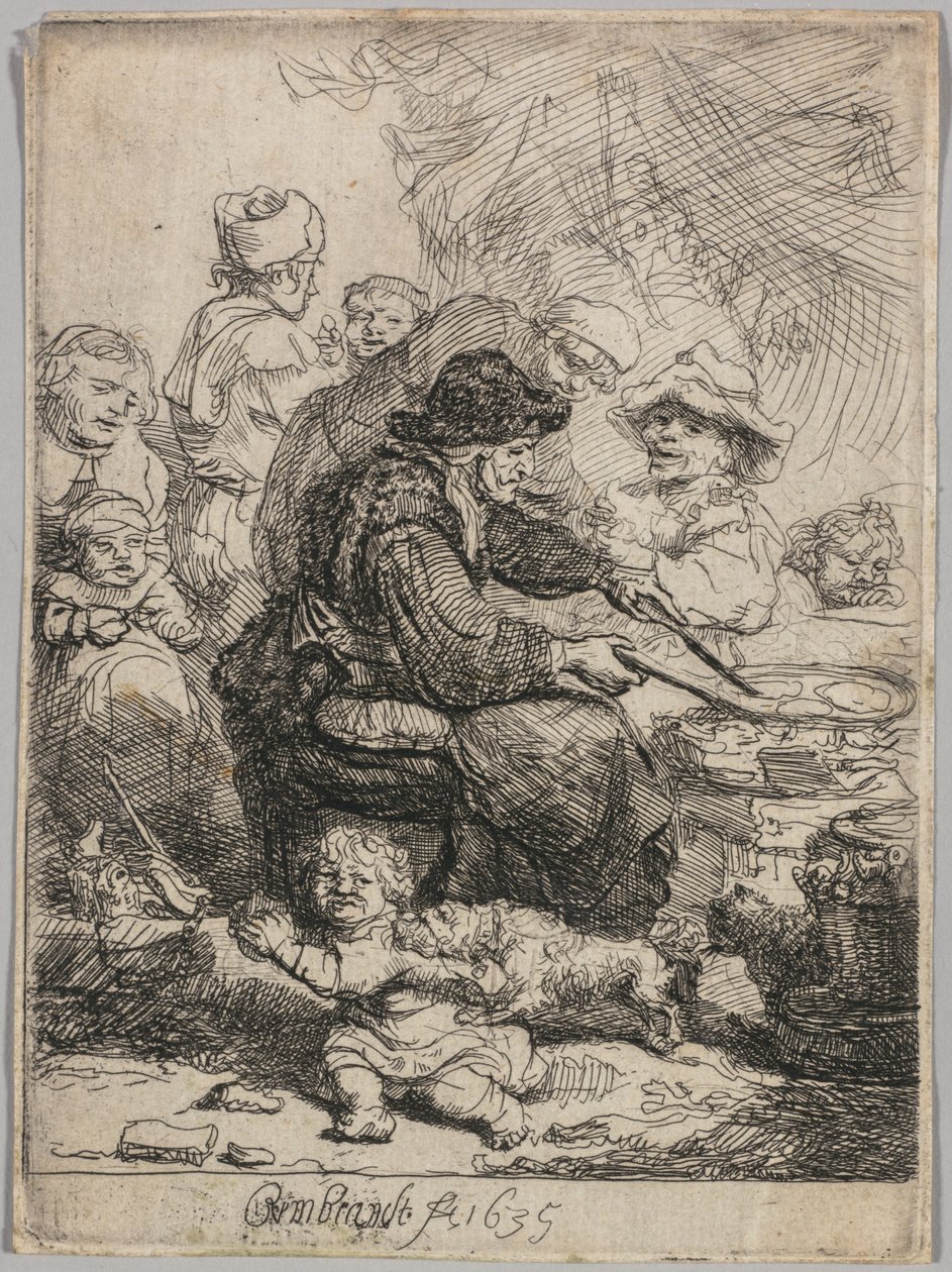 Gözleme Kadın, 1635. by Rembrandt van Rijn