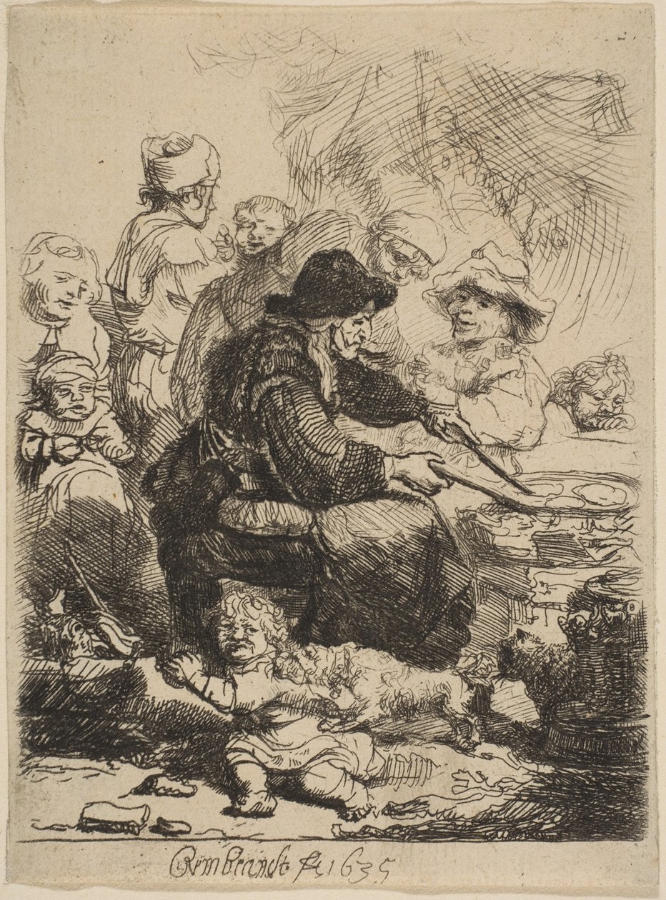 Gözleme Kadın, 1635. by Rembrandt van Rijn