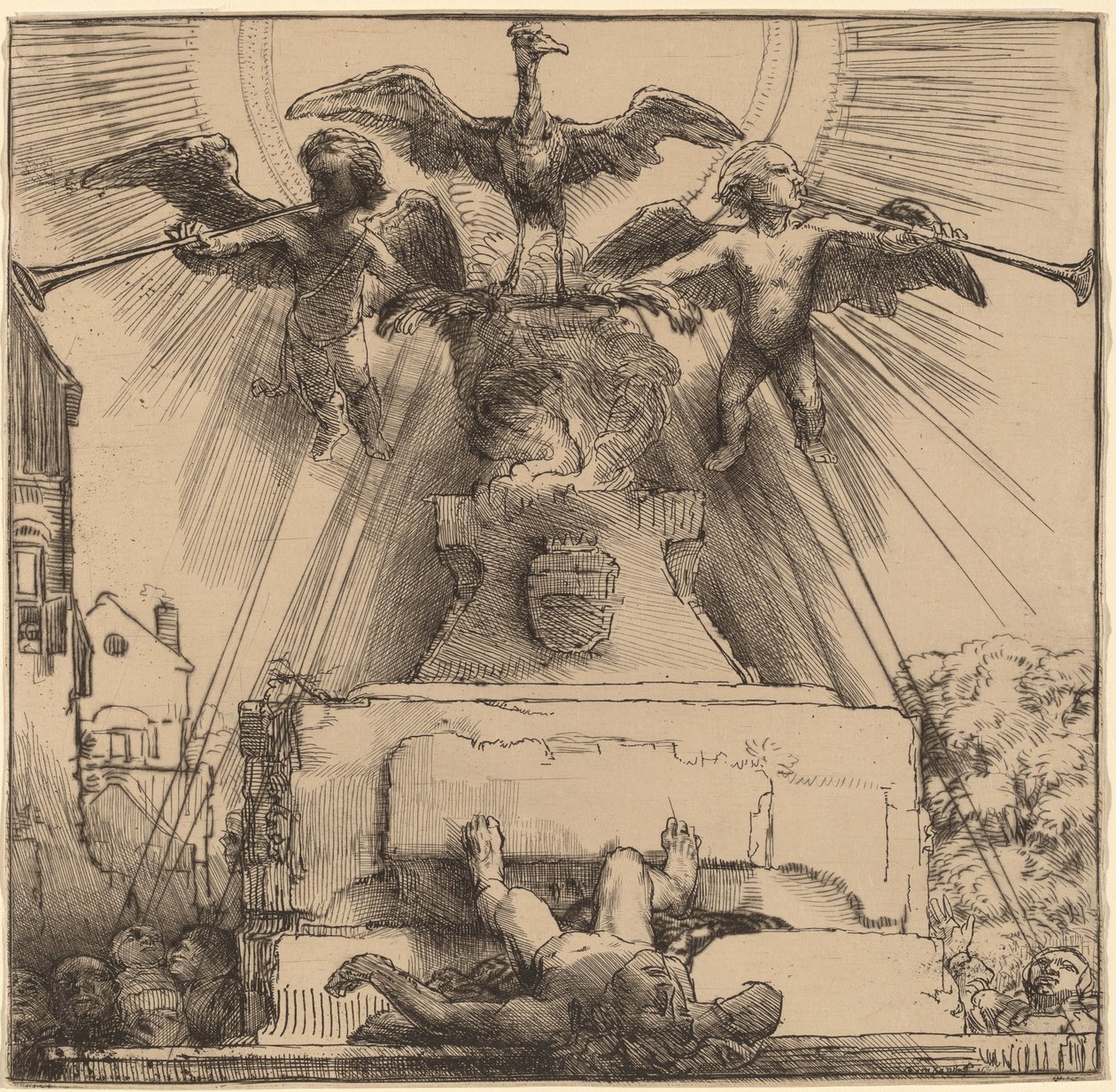 Phoenix veya Devrilmiş Heykel by Rembrandt van Rijn
