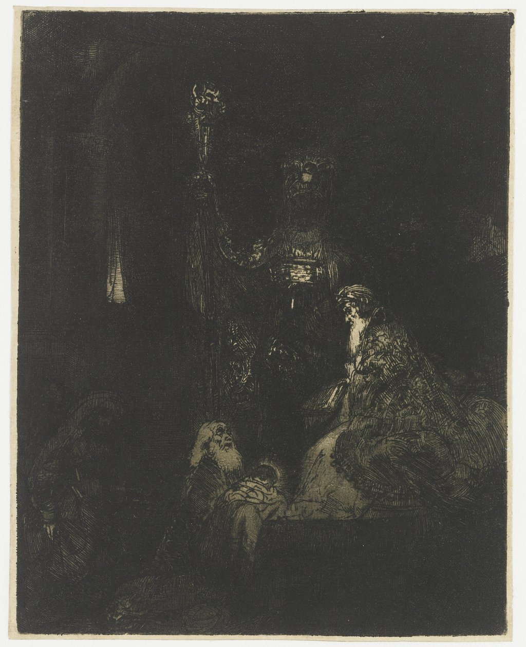 Tapınakta Sunum Tapınakta karanlık bir şekilde sunum by Rembrandt van Rijn