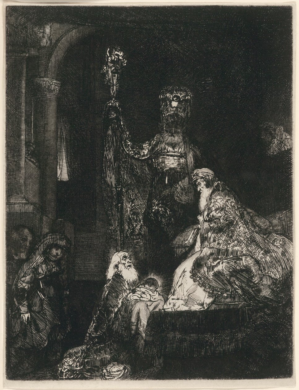 Karanlık Bir Şekilde Tapınakta Sunum by Rembrandt van Rijn