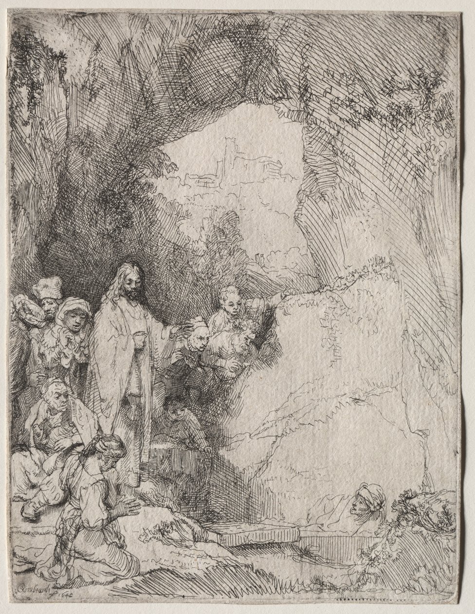 Lazarus'un Yükselişi: Küçük Tabak by Rembrandt van Rijn