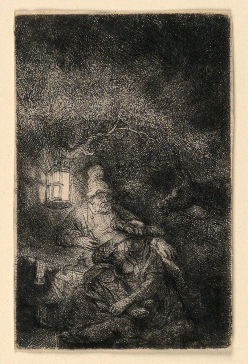 Mısır Uçuşunda Kalanlar: Bir Gece Parçası by Rembrandt van Rijn