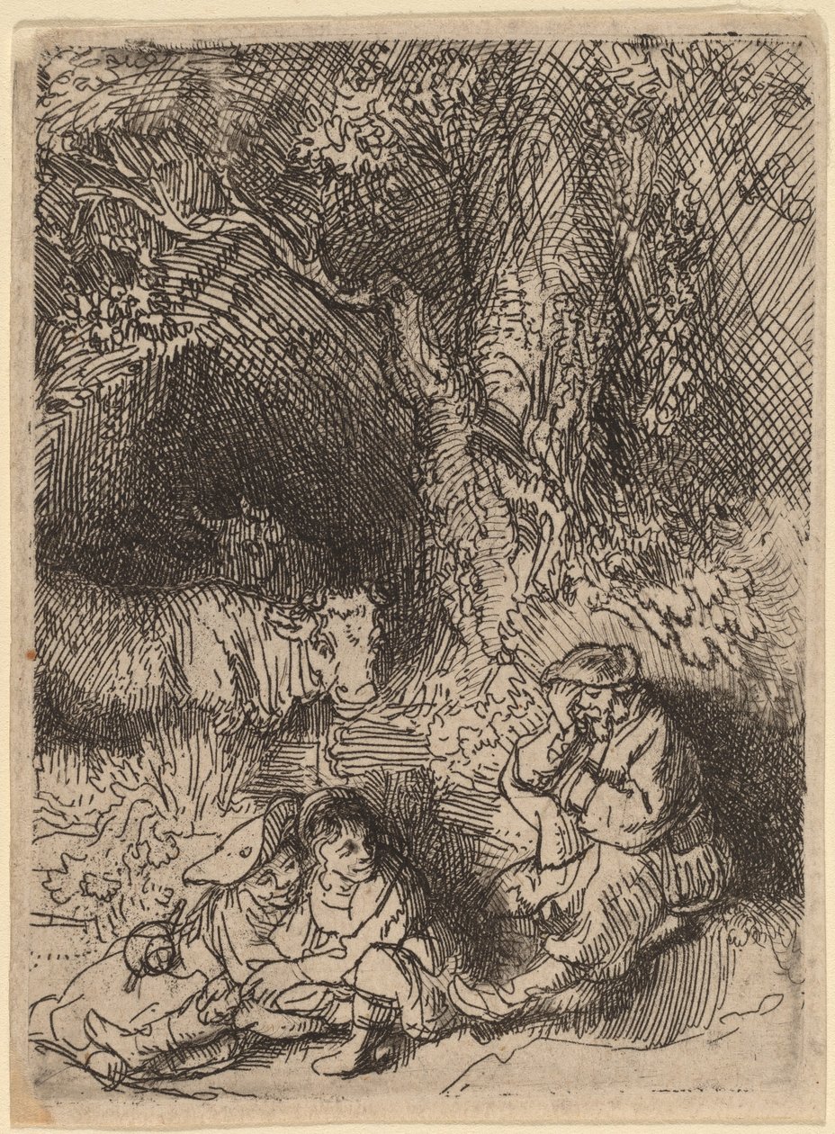Uyuyan Çoban by Rembrandt van Rijn