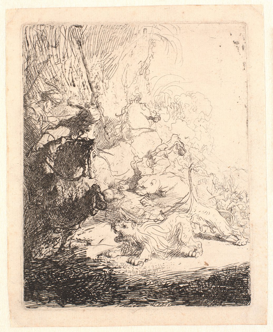Küçük Aslan Avı (iki Aslanlı) by Rembrandt van Rijn