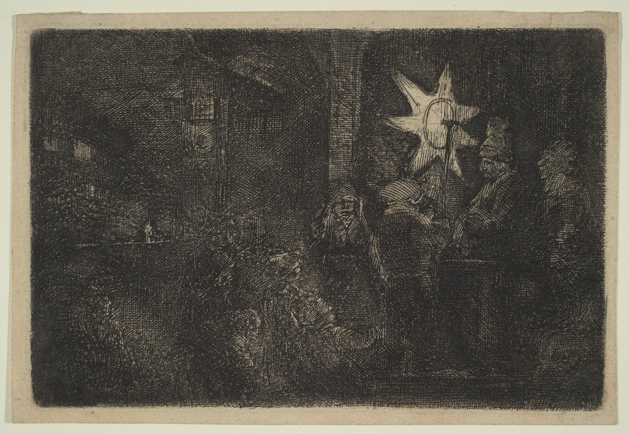 Kralların Yıldızı: Bir Gece Parçası, ca. 1651. by Rembrandt van Rijn