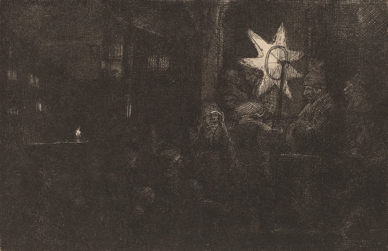 Kralların Yıldızı: Bir Gece Parçası, c. 1651. by Rembrandt van Rijn