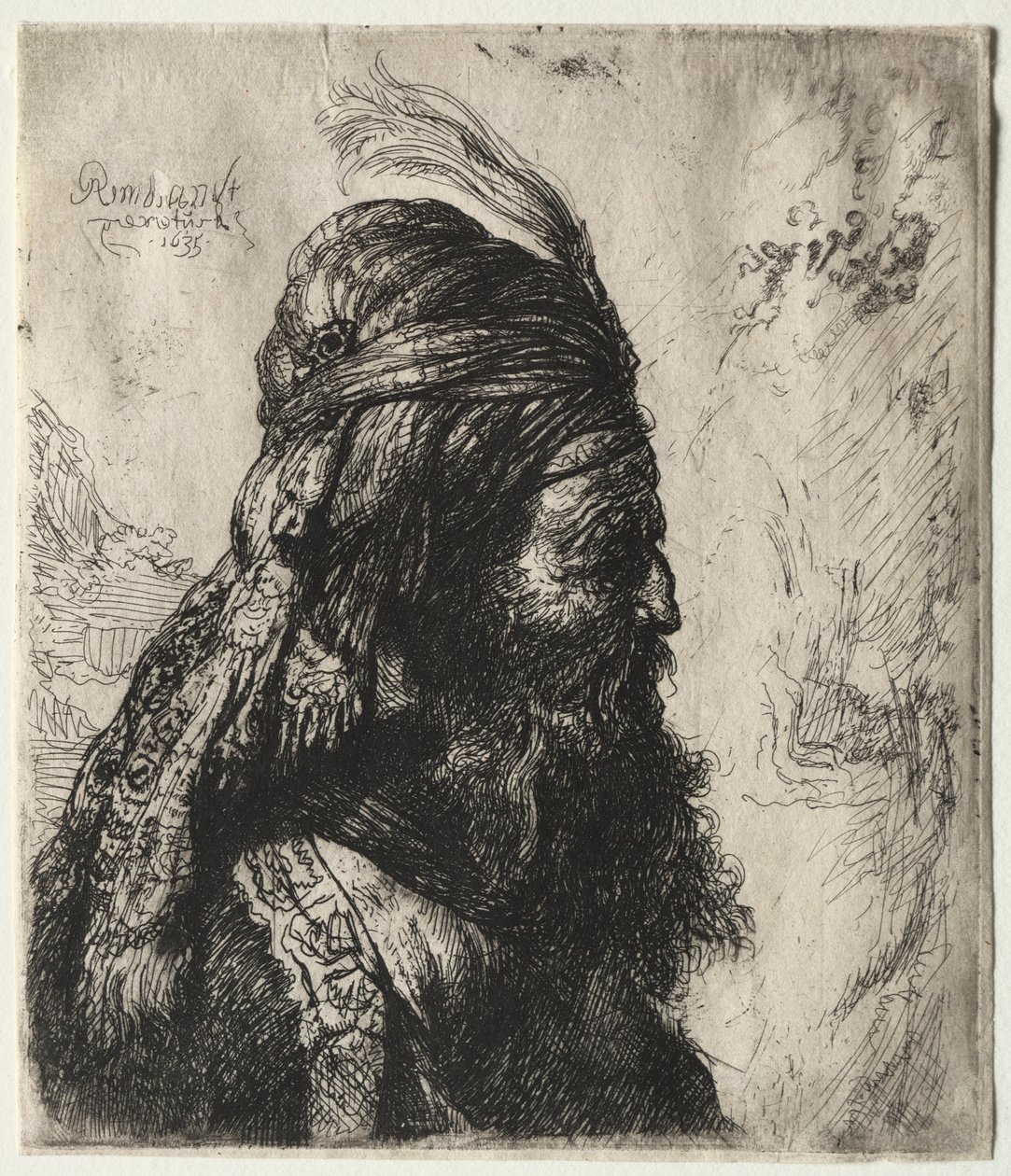Üçüncü Doğulu Kafa, 1635. by Rembrandt van Rijn