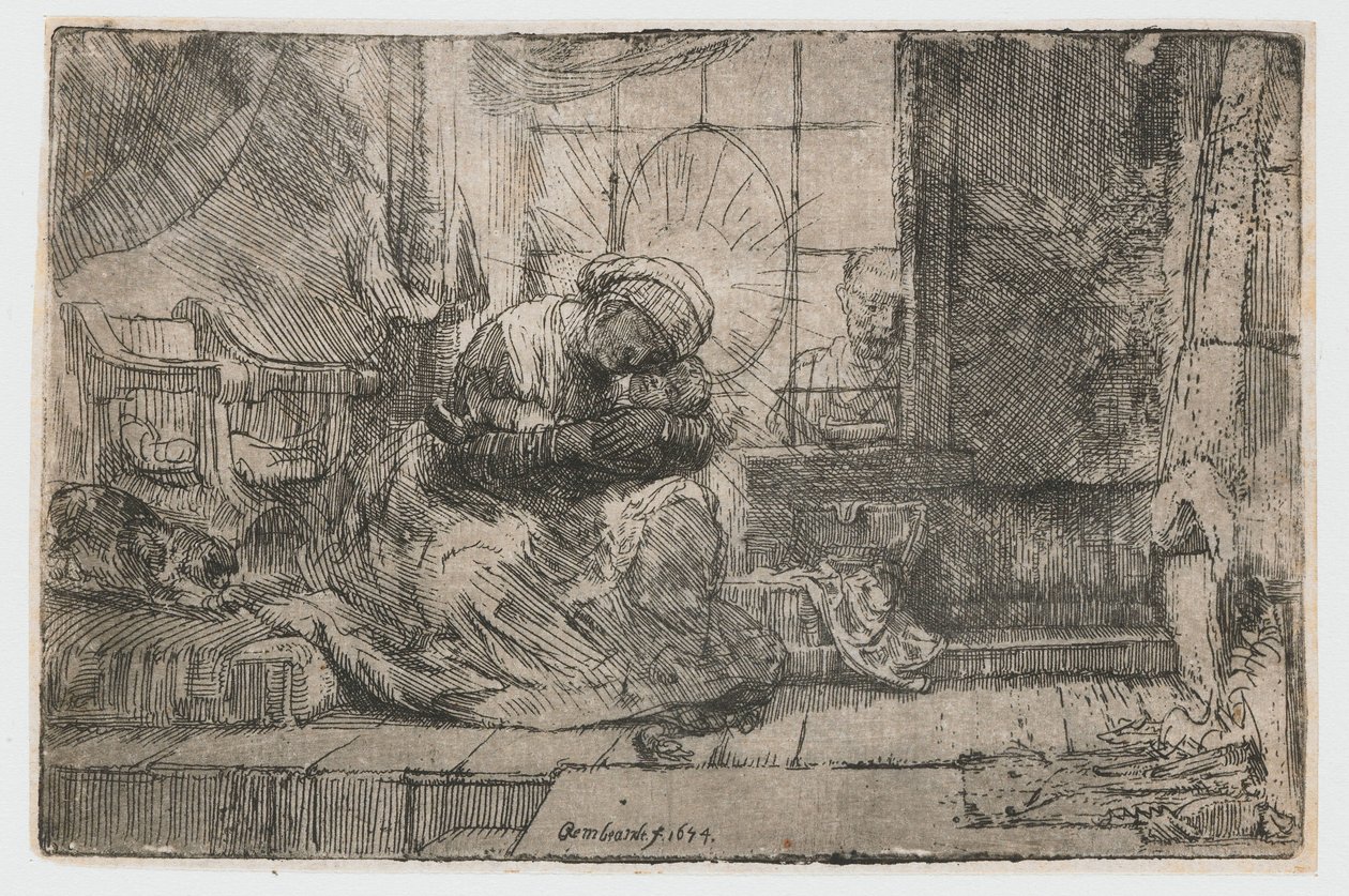 Bakire ve Çocuk Kedi ve Yılan ile Bakire ve Çocuk kedi ve yılan ile by Rembrandt van Rijn