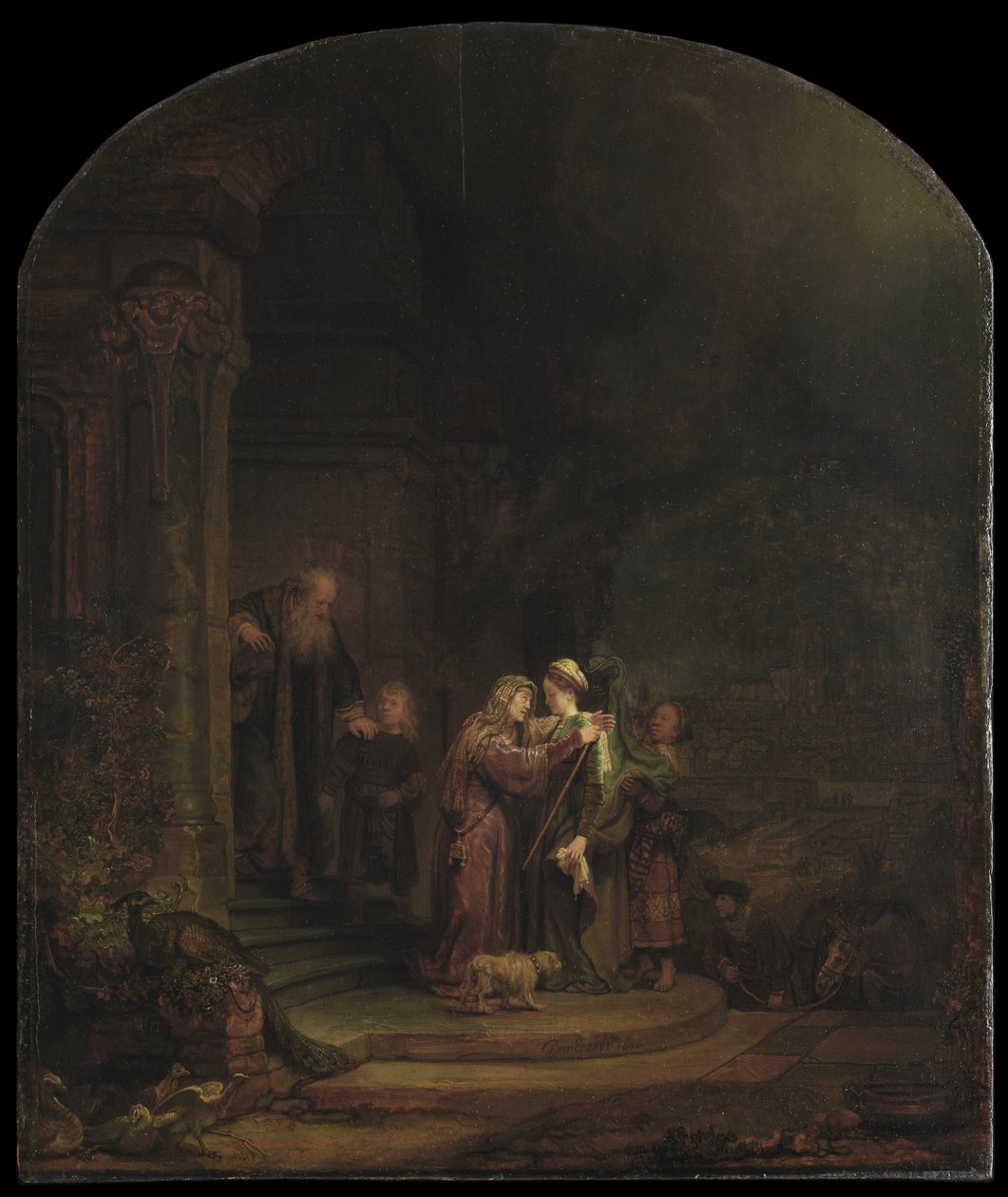 The Visitation, 1640 (sedir paneli üzerindeki yağ) (ayrıca bkz. 5454147) by Rembrandt van Rijn