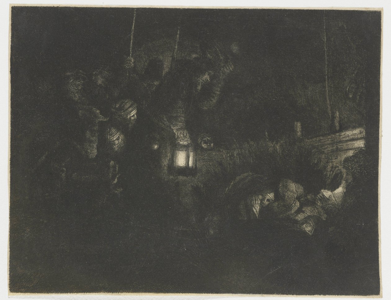 Çobanların hayranlığı: bir gece parçası by Rembrandt van Rijn