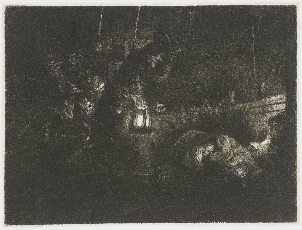 Çobanların hayranlığı: bir gece parçası by Rembrandt van Rijn