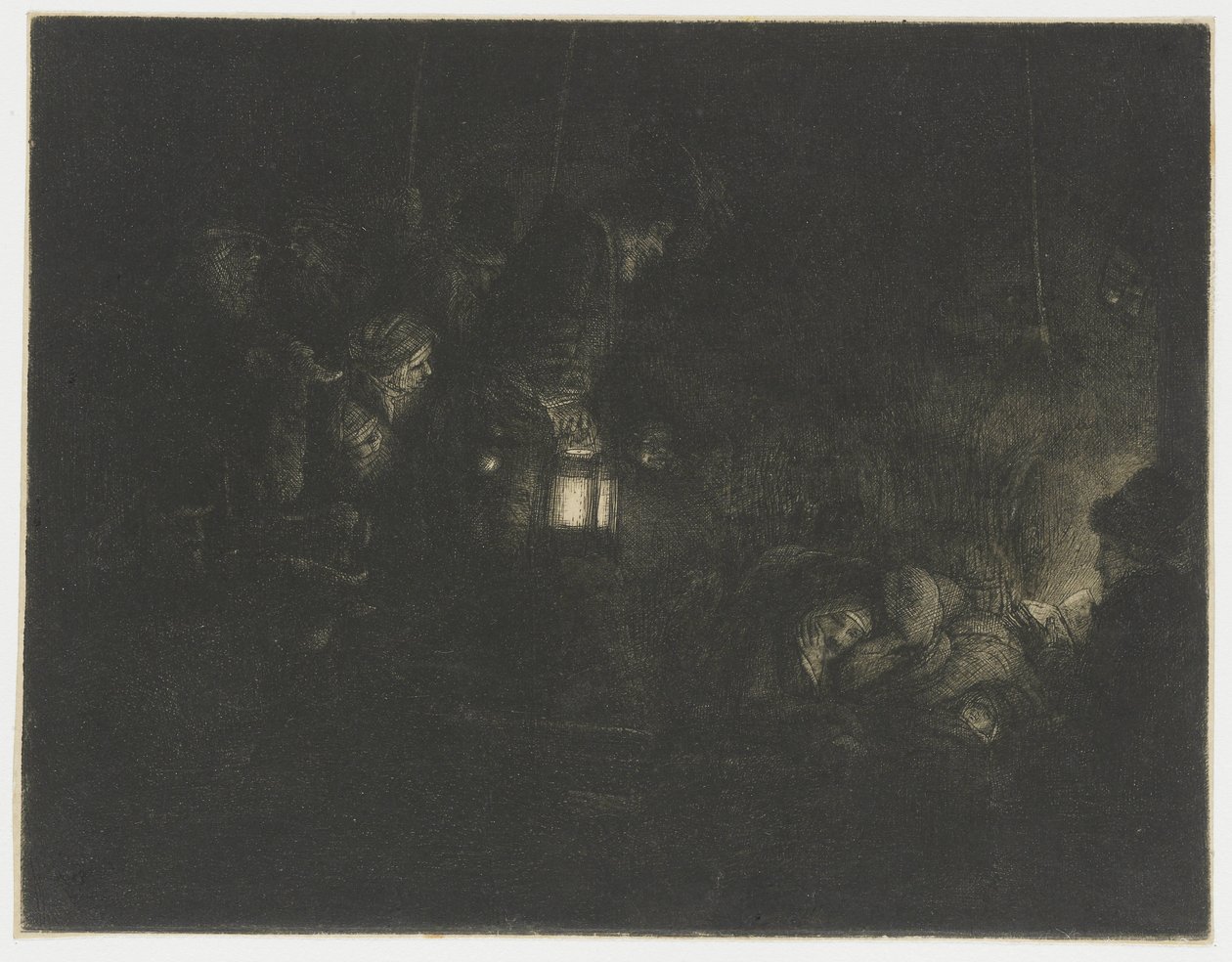 Çobanların hayranlığı: bir gece parçası by Rembrandt van Rijn
