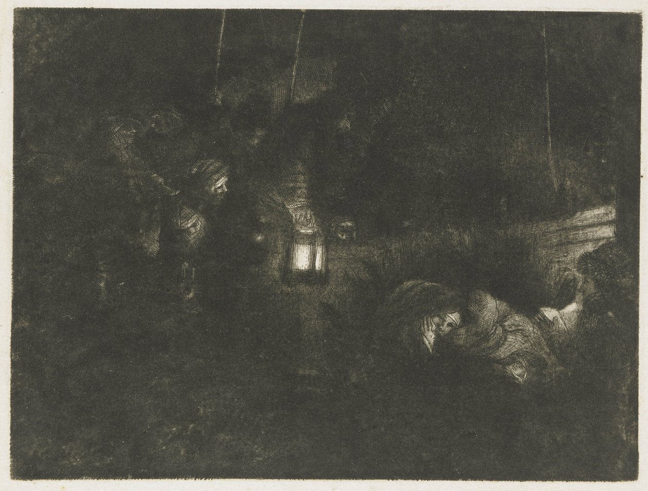 Çobanların hayranlığı: bir gece parçası by Rembrandt van Rijn