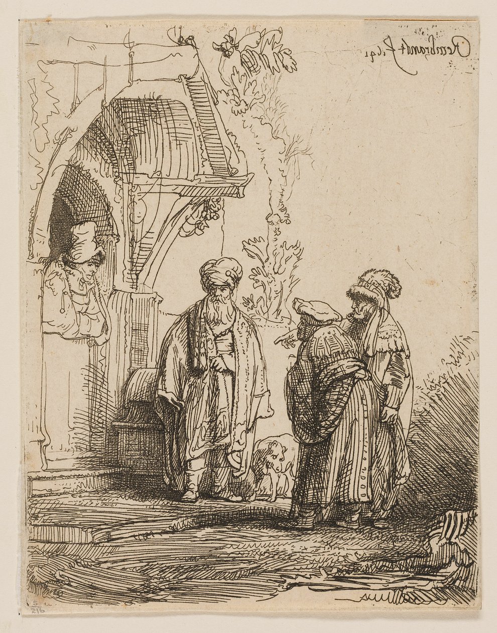 Üç Doğu Figürü (Yakup ve Laban?) by Rembrandt van Rijn