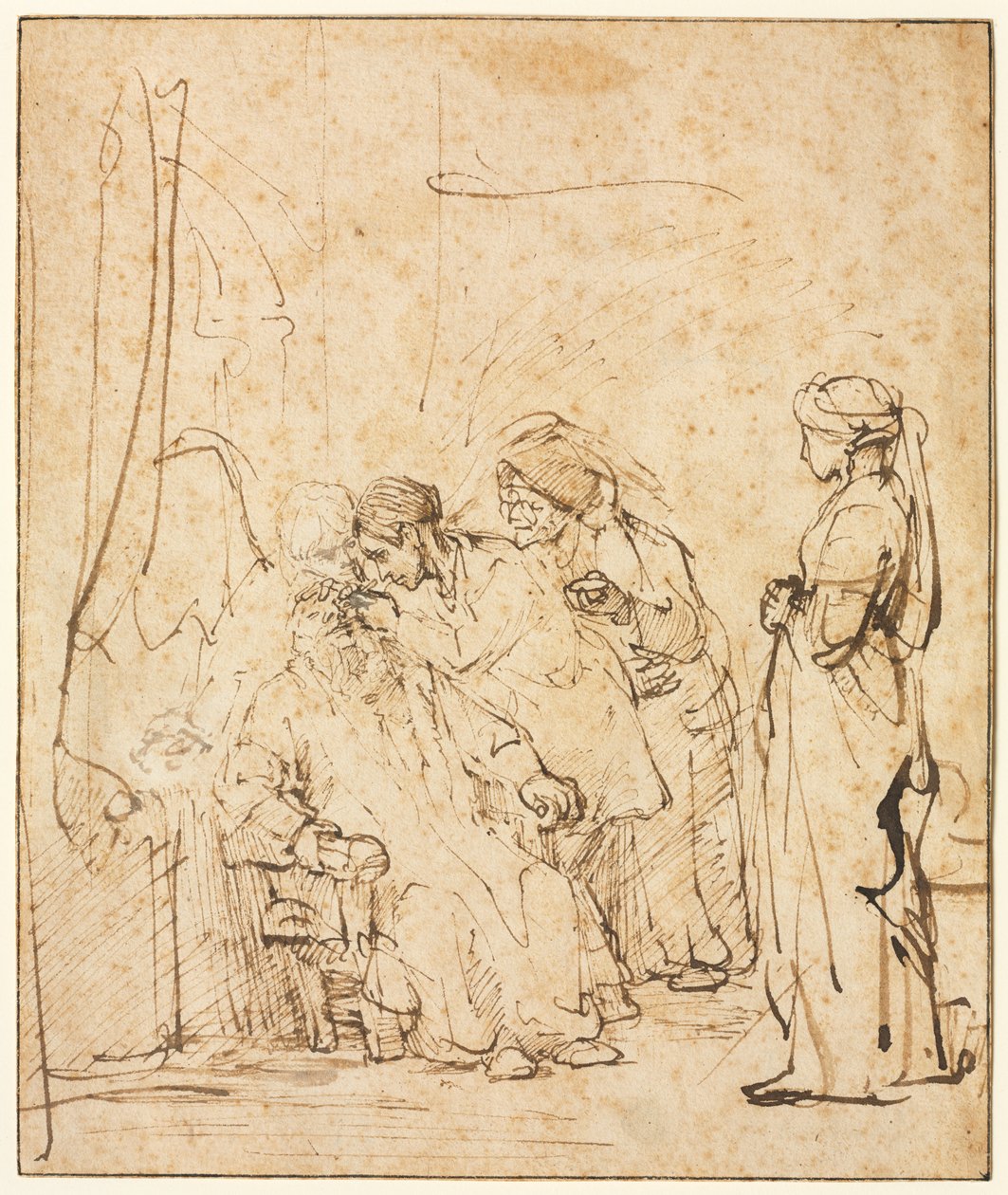 Tobias Babasının Körlüğünü İyileştiriyor by Rembrandt van Rijn