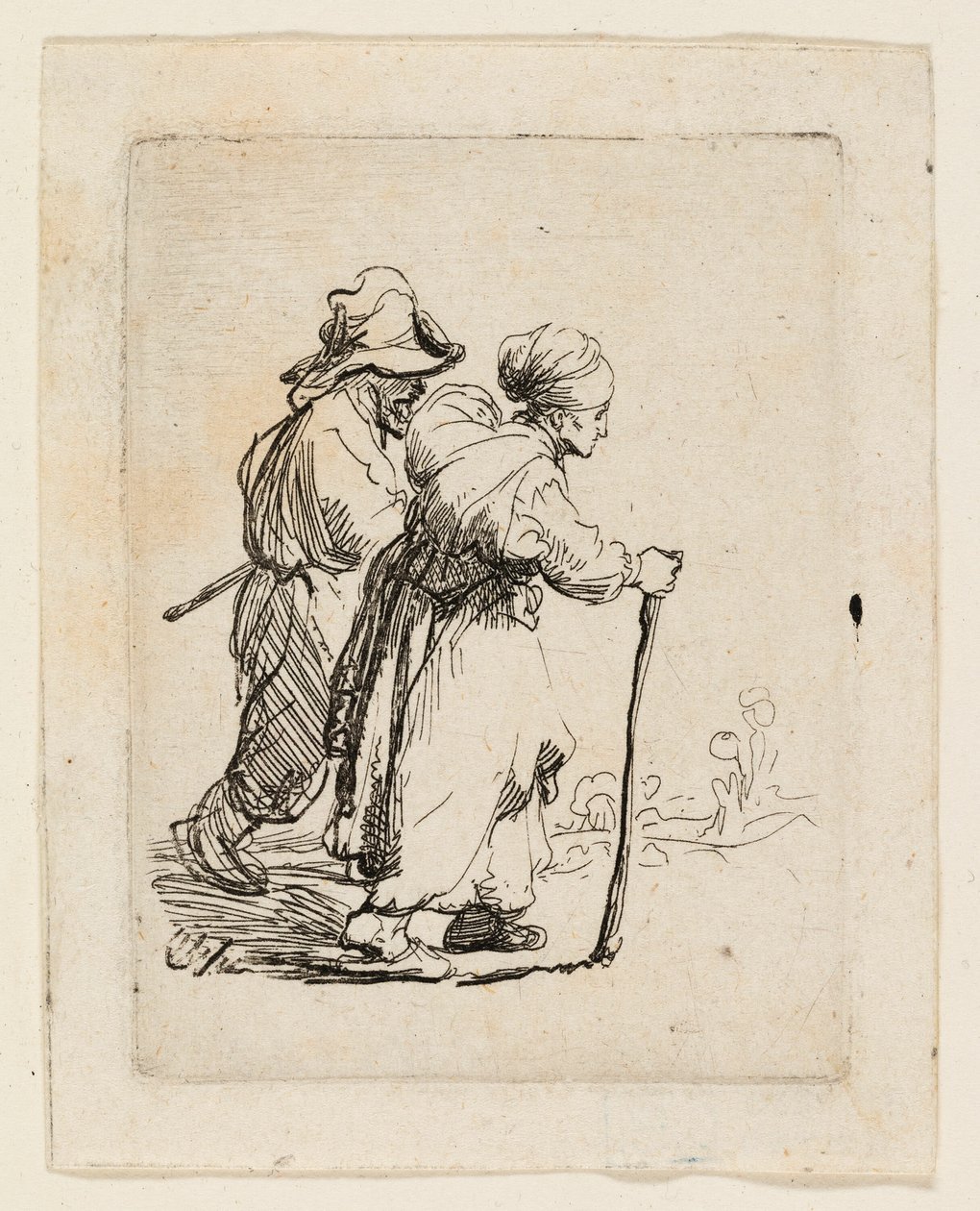 İki Serseri, Bir Erkek ve Bir Kadın by Rembrandt van Rijn