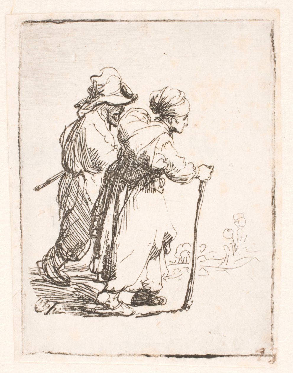 İki serseri, bir erkek ve bir kadın by Rembrandt van Rijn