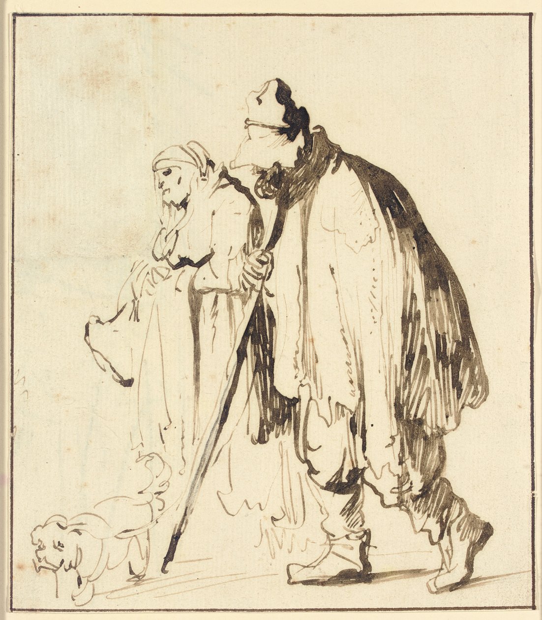 Bir köpek ile serseri çift by Rembrandt van Rijn