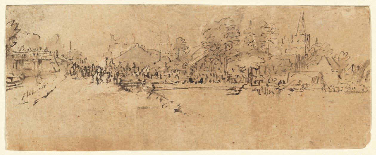 Diemen'in görünümü by Rembrandt van Rijn