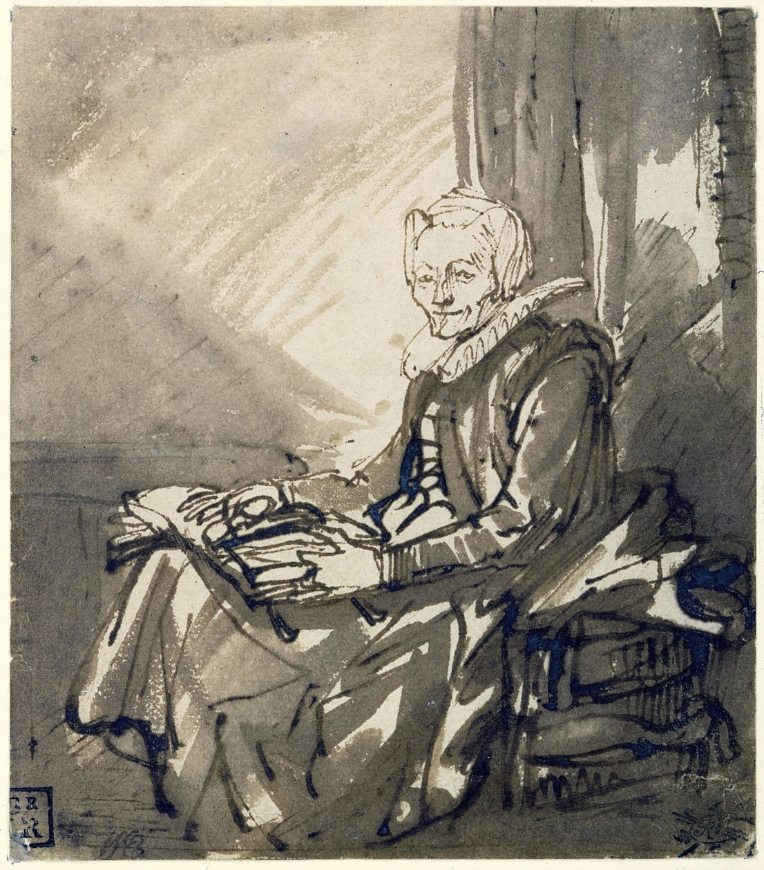 Kucağında Açık Kitap Olan Kadın, yaklaşık 1639 by Rembrandt van Rijn